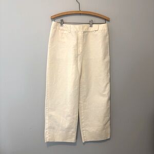 Liz Claiborne Linen Blend Cream Cropped Pants Size 8